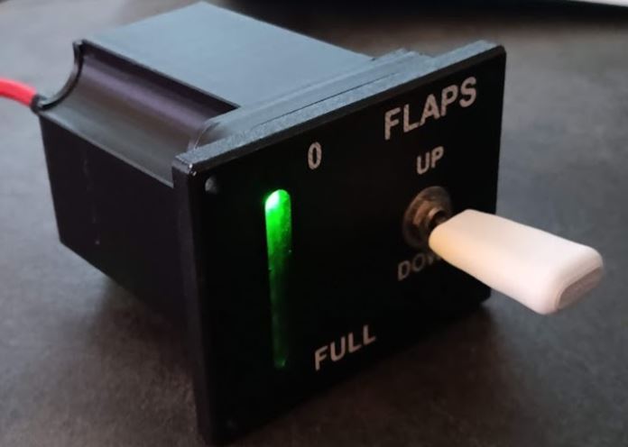 Flaps panel with LED position indicator